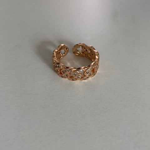 Zirkon Taşlı Zincir Yüzük