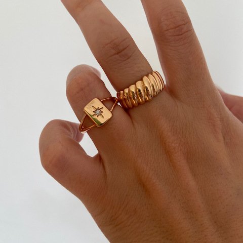 Zirkon Taşlı Kutup Yıldızı Yüzük