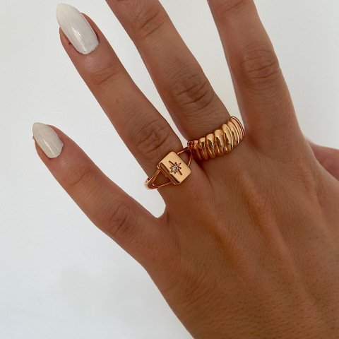 Zirkon Taşlı Kutup Yıldızı Yüzük