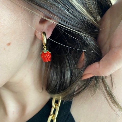 Berry Berry Red Murano Cam Küpe