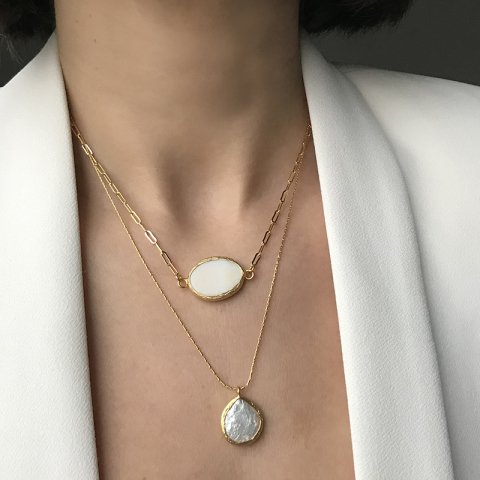 Sedef Doğal Taş Choker Kolye