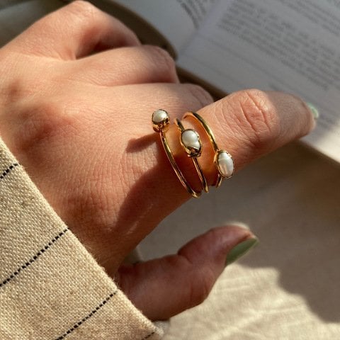 Pearls in Orbit İnci Yüzük