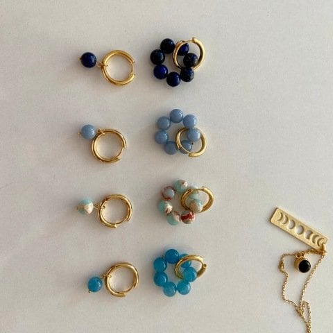 Blue Stone Doğal Taş Küpe