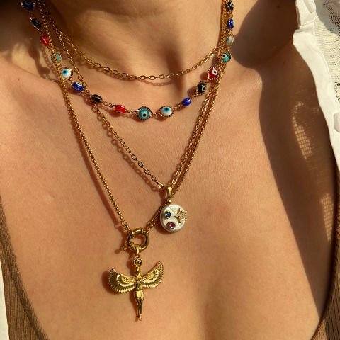 Yıldız Charmlı Barok İnci Kolye