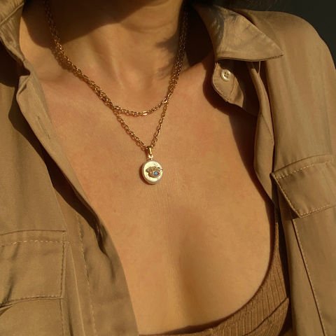 Göz Charmlı Barok İnci Kolye