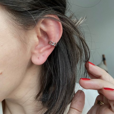 EarCuff Mini Zincir Küpe