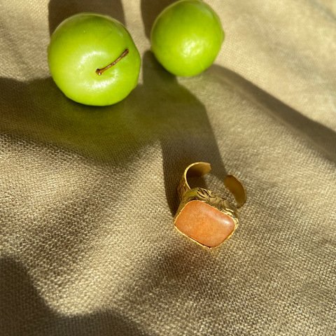 Kare Doğal Taş Yüzük