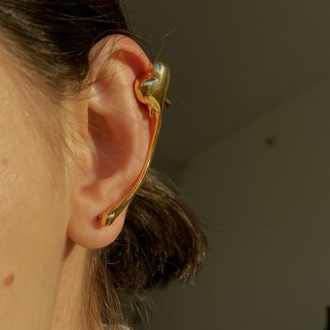 EarCuff Kuyruklu Kalp Küpe