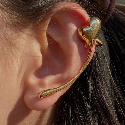 EarCuff Kuyruklu Kalp Küpe