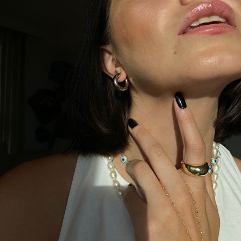 Küçük Basic Bold Halka Küpe