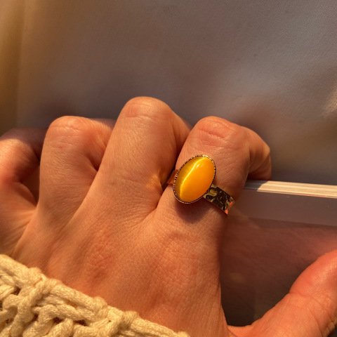 Sarı Kedi Gözü Yüzük