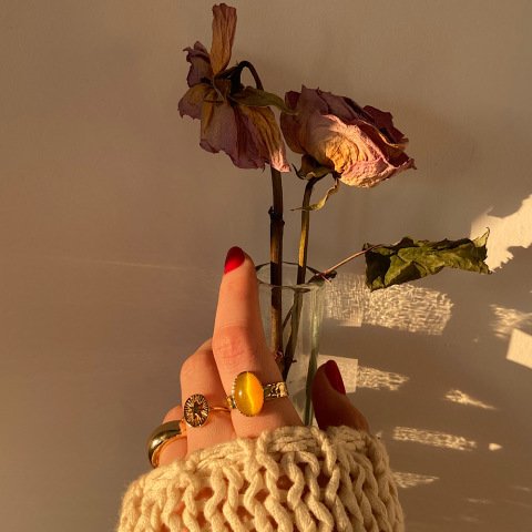 Sarı Kedi Gözü Yüzük