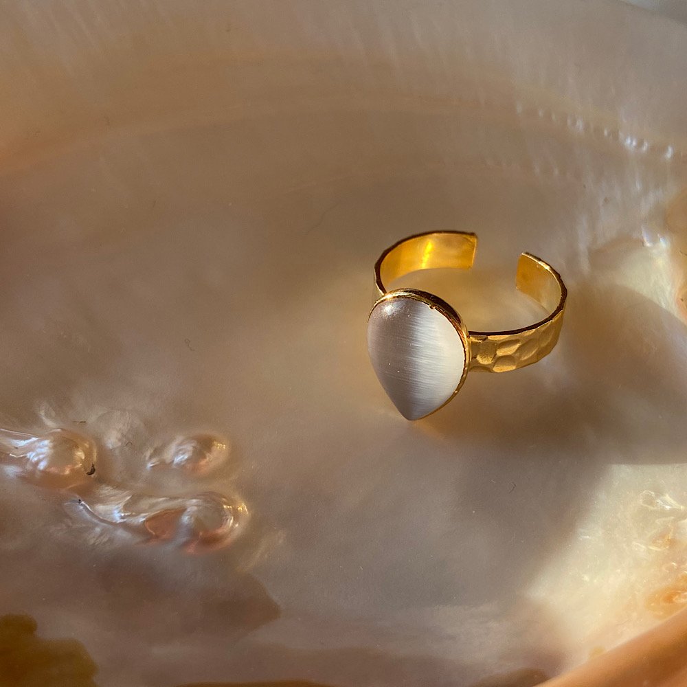 Damla Kedi Gözü Yüzük Kalın