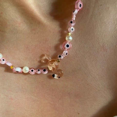 Flamingo Evil Eye Kolye