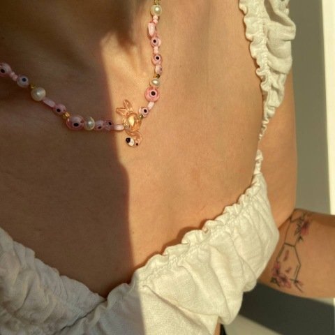 Flamingo Evil Eye Kolye