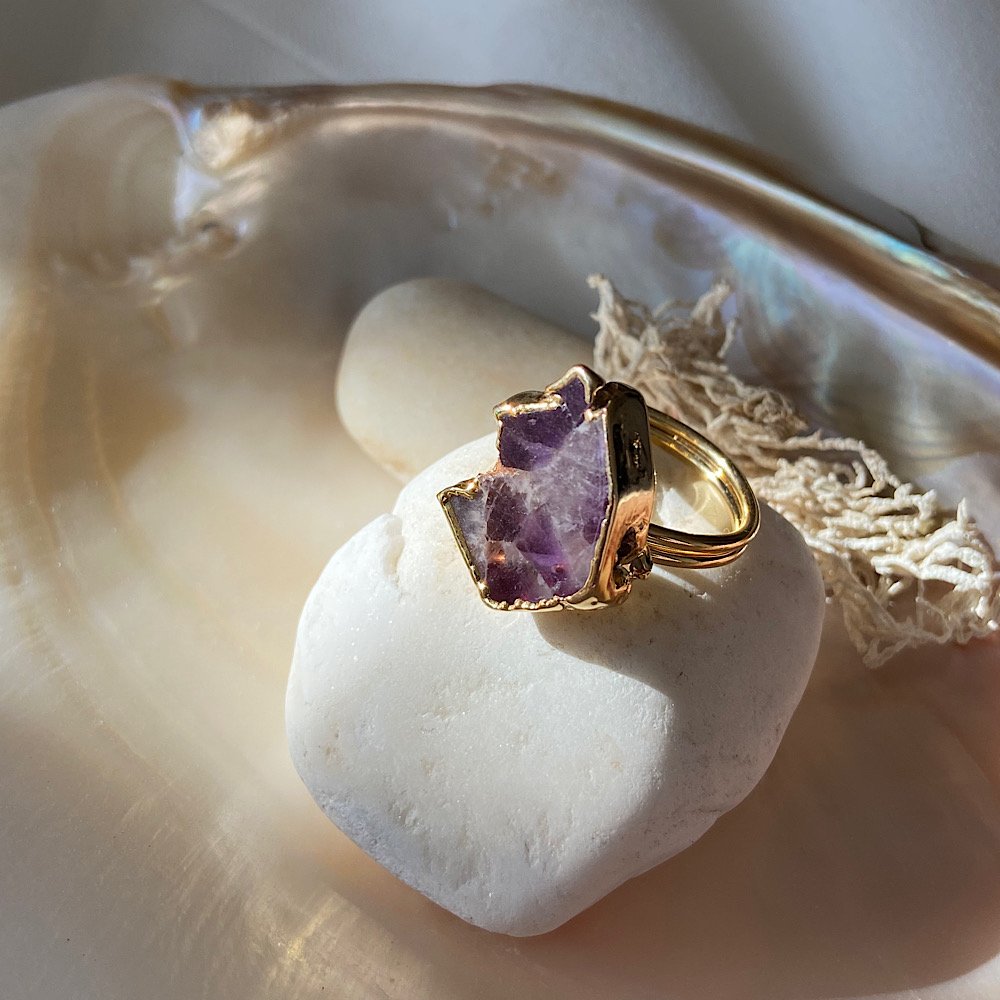 Ametist Kristali Yüzük