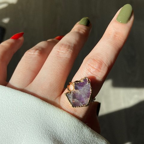 Ametist Kristali Yüzük