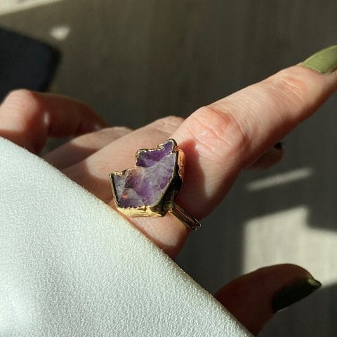 Ametist Kristali Yüzük