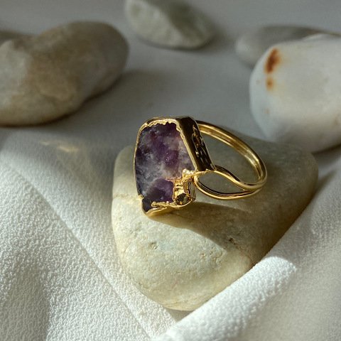 Ametist Kristali Yüzük