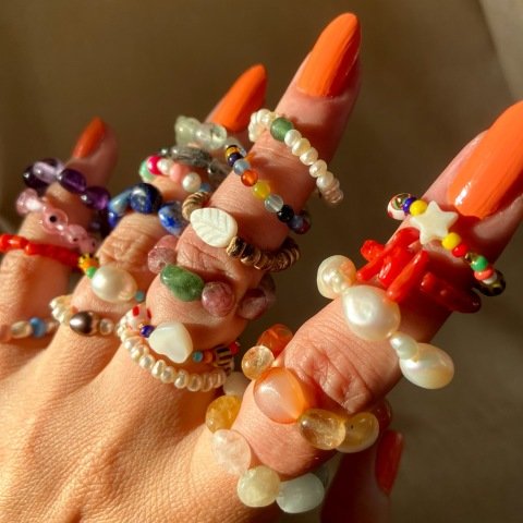 Yeşim Taşlı İnci Yüzük