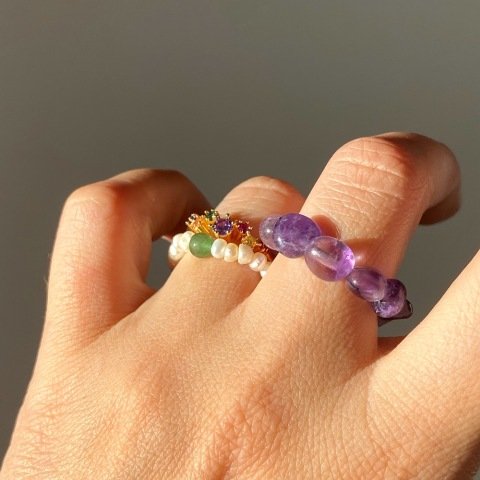 Yeşim Taşlı İnci Yüzük