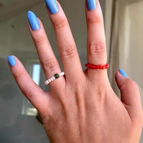 Yeşim Taşlı İnci Yüzük