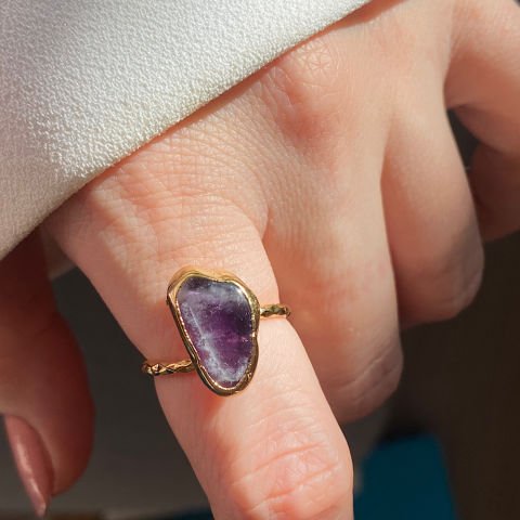 Purple Drop Ametist Yüzük