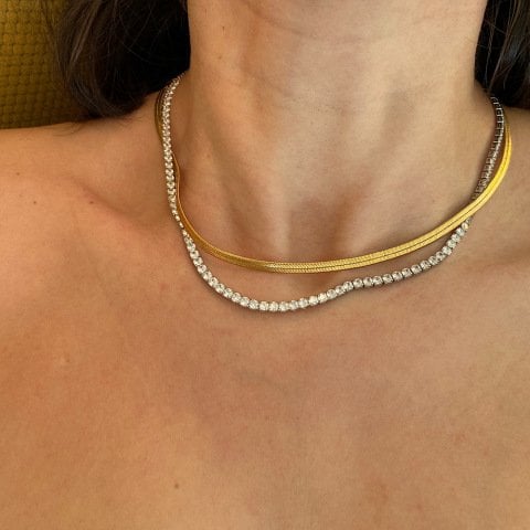 Su Yolu Fine Cut Taş Kolye