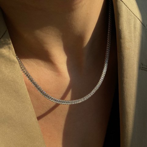 Baget Taş Su Yolu Fine Cut Kolye