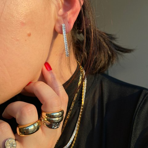 Baget Fine Cut Taş Küpe