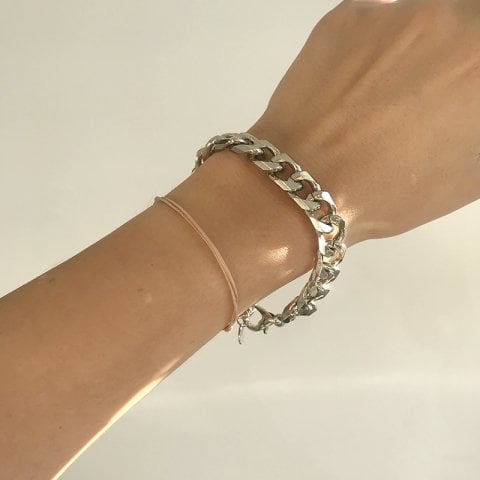 Koyu Gümüş Renk Kesme Bileklik