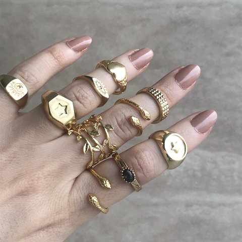 Altıgen Gold Yüzük