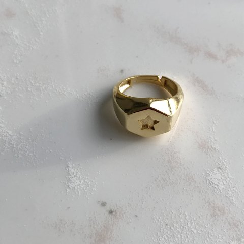 Altıgen Gold Yüzük