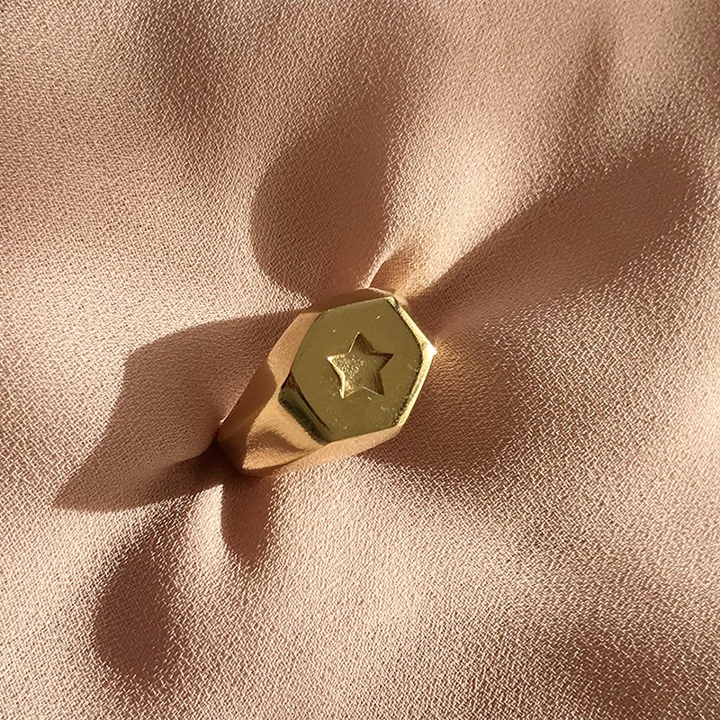 Altıgen Gold Yüzük