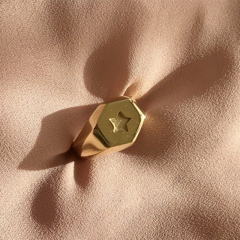 Altıgen Gold Yüzük