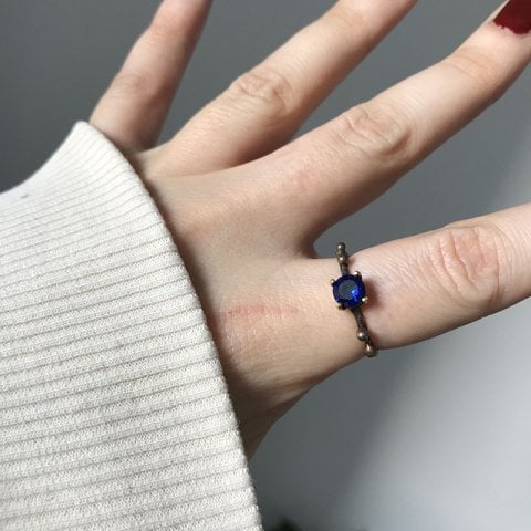 Lacivert Zirkon Taş Yüzük