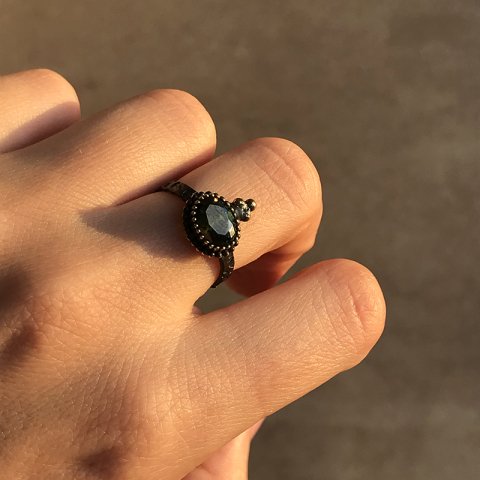 Eskitme Yeşil Zirkon Taş Yüzük