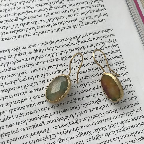 Oval Akik Taş Küpe