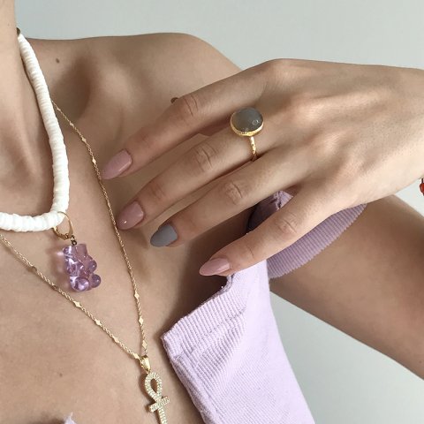 Ametist Taşı Fasetli Kesim Yüzük