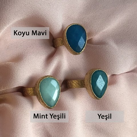 Büyük Damla Fasetli Yüzük