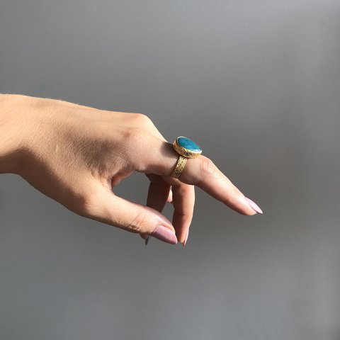 Büyük Damla Fasetli Yüzük