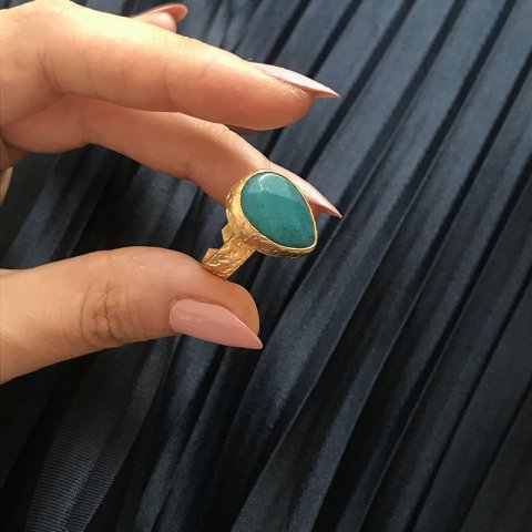 Büyük Damla Fasetli Yüzük