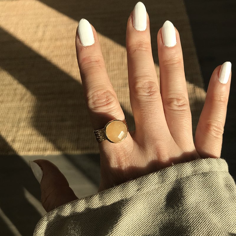 Soft Turuncu Akik Taşı Yüzük