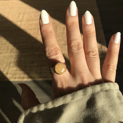 Soft Turuncu Akik Taşı Yüzük