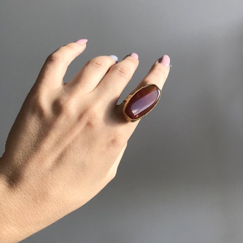 Büyük Kızıl Akik Taşı Yüzük