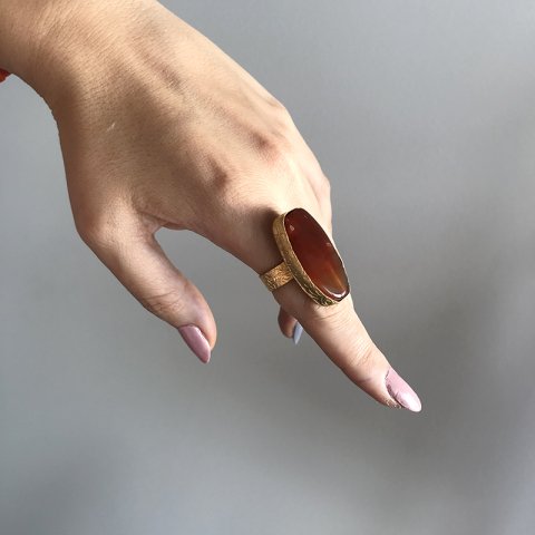 Büyük Kızıl Akik Taşı Yüzük