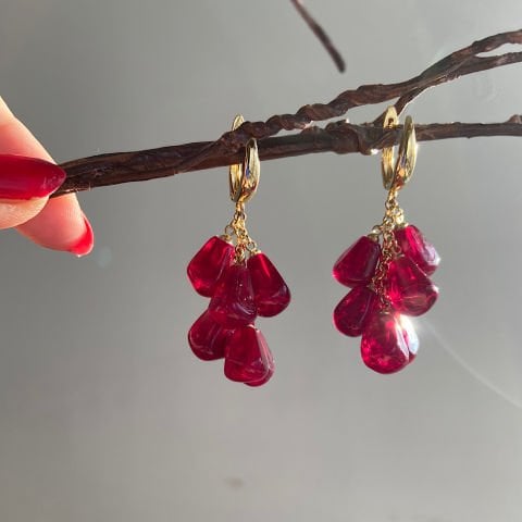 Nar Salkım Yedili Küpe