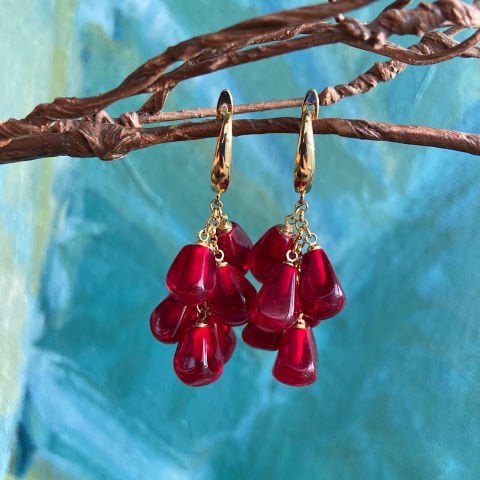 Nar Salkım Yedili Küpe