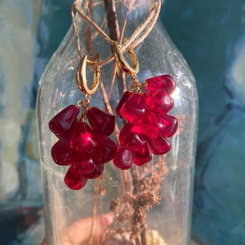 Nar Salkım Onbirli Küpe