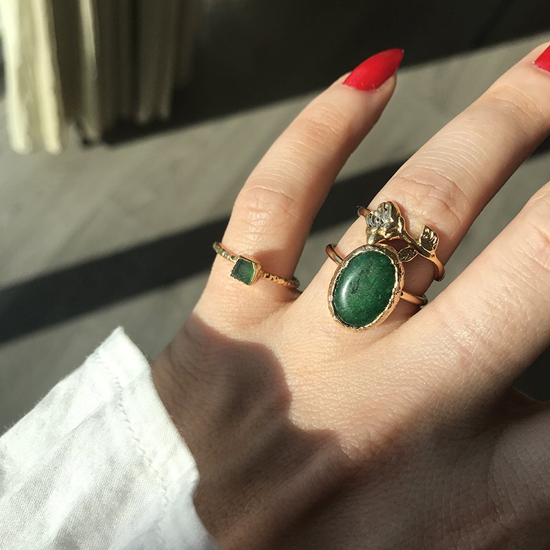 Yeşim Taşı Oval Yüzük